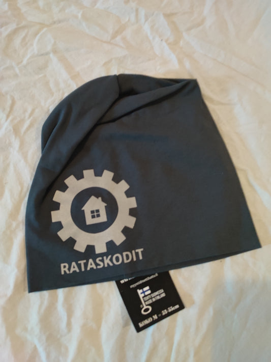 Rataskotien heijastavalla logolla oleva pipo. Koko M. Tumman harmaa.