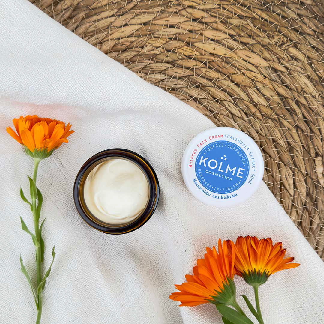 Kolme Cosmetics Vatkattu kasvovoide + Kehäkukkauute, 50ml