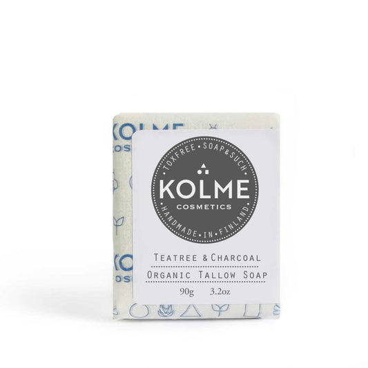 Kolme Cosmetics Luomu Talisaippua Teepuuöljy & Aktiivihiili