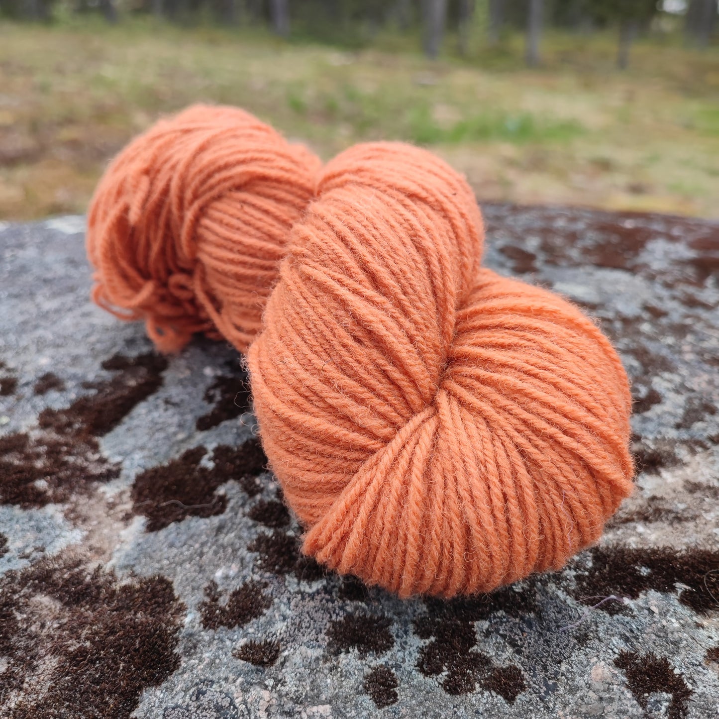 Unnaslahden lammastilan NORKKO Karstalanka, luonnonväreillä värjätyt, Ruskean oranssi, 100g
