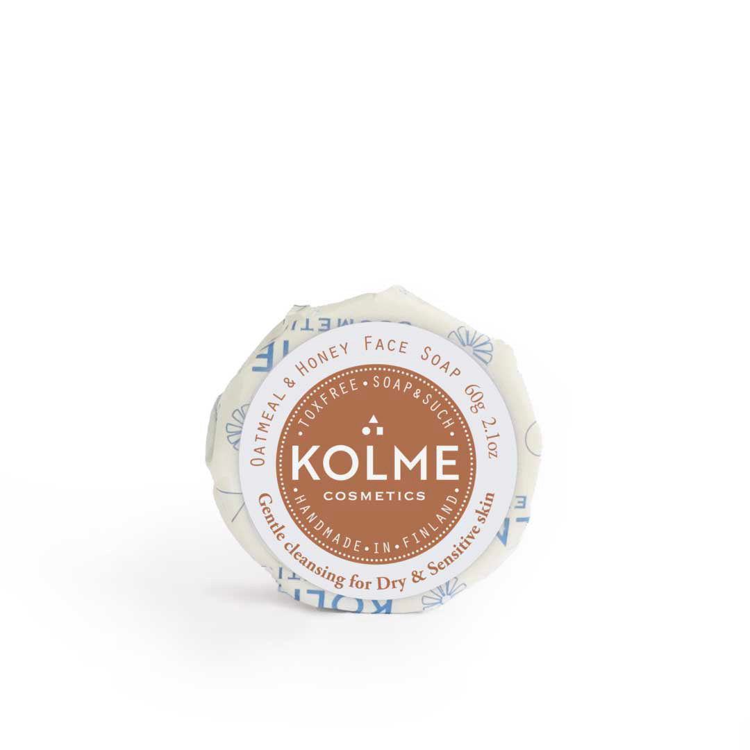 Kolme Cosmetics Kasvosaippua Kaura & Hunaja, herkkä & pintakuiva iho