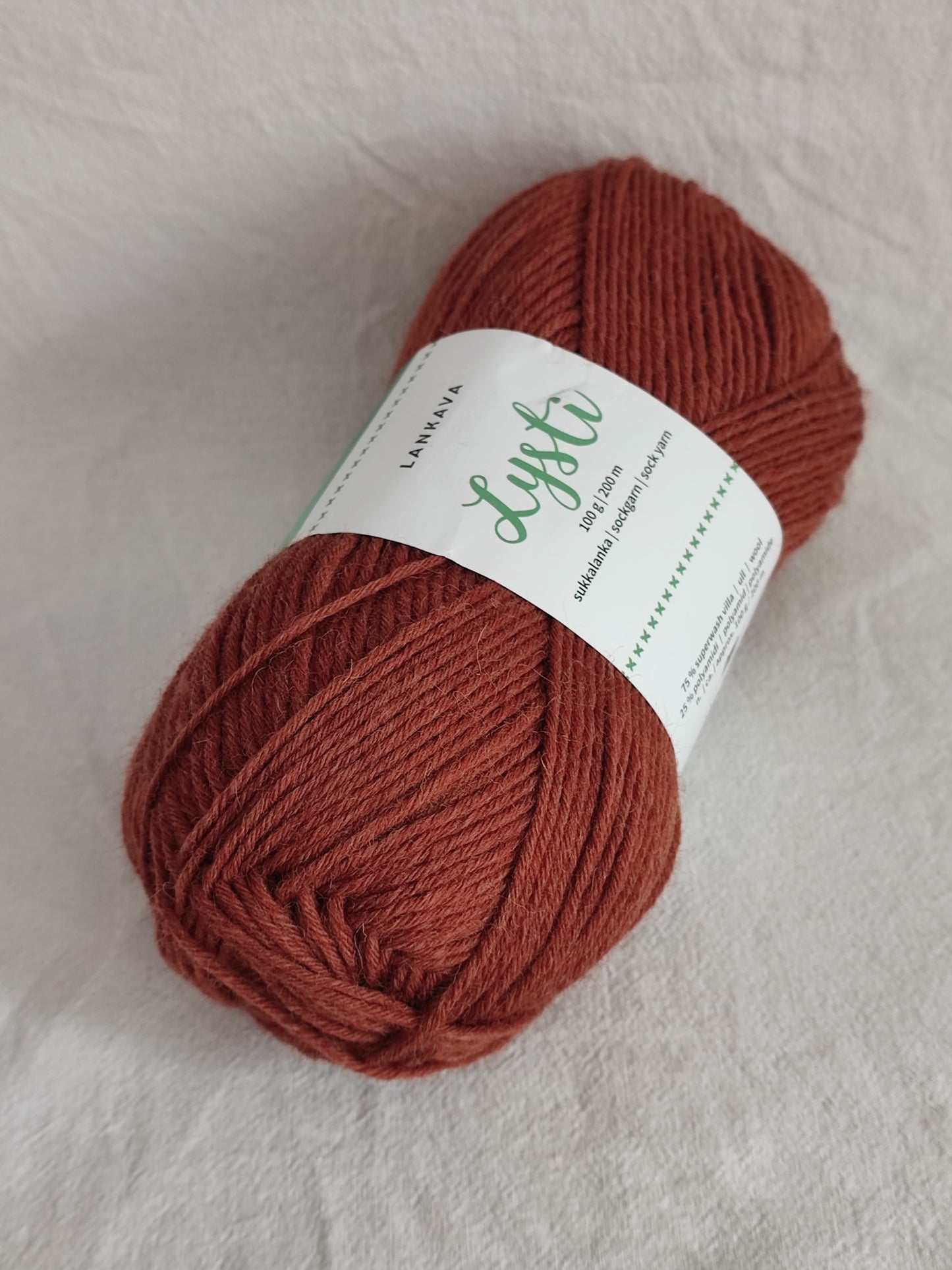 Lankava Lysti -sukkalanka, Kaneli, 867, 100g