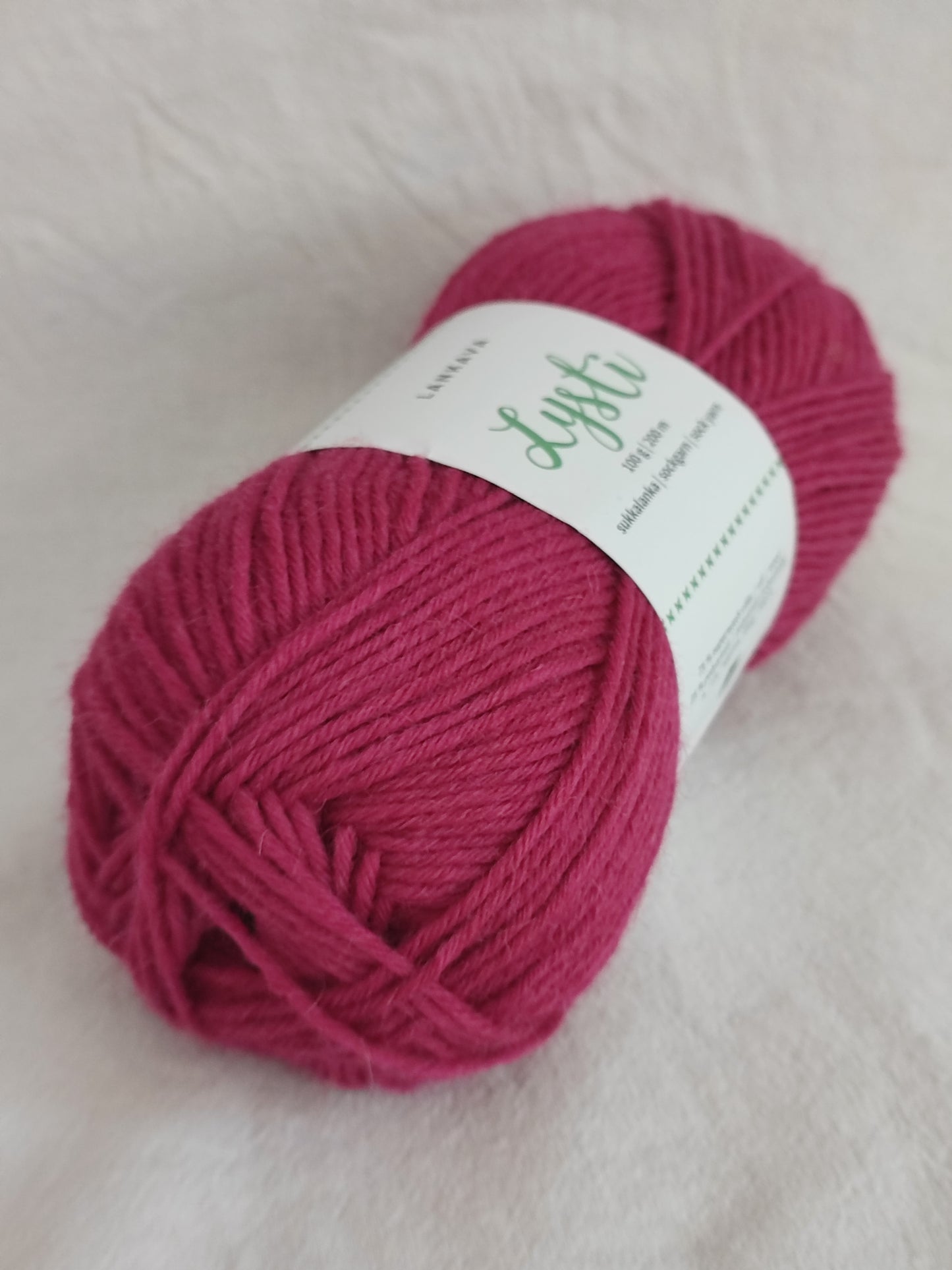 Lankava Lysti -sukkalanka, Kirsikka, 874, 100g