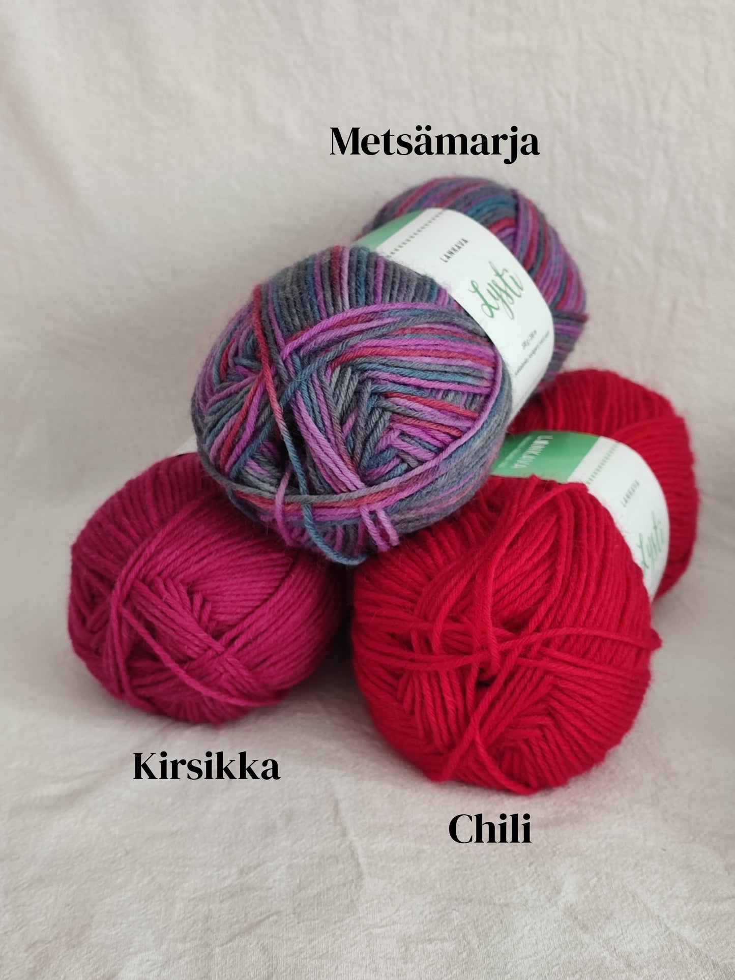 Lankava Lysti -sukkalanka, Kirsikka, 874, 100g