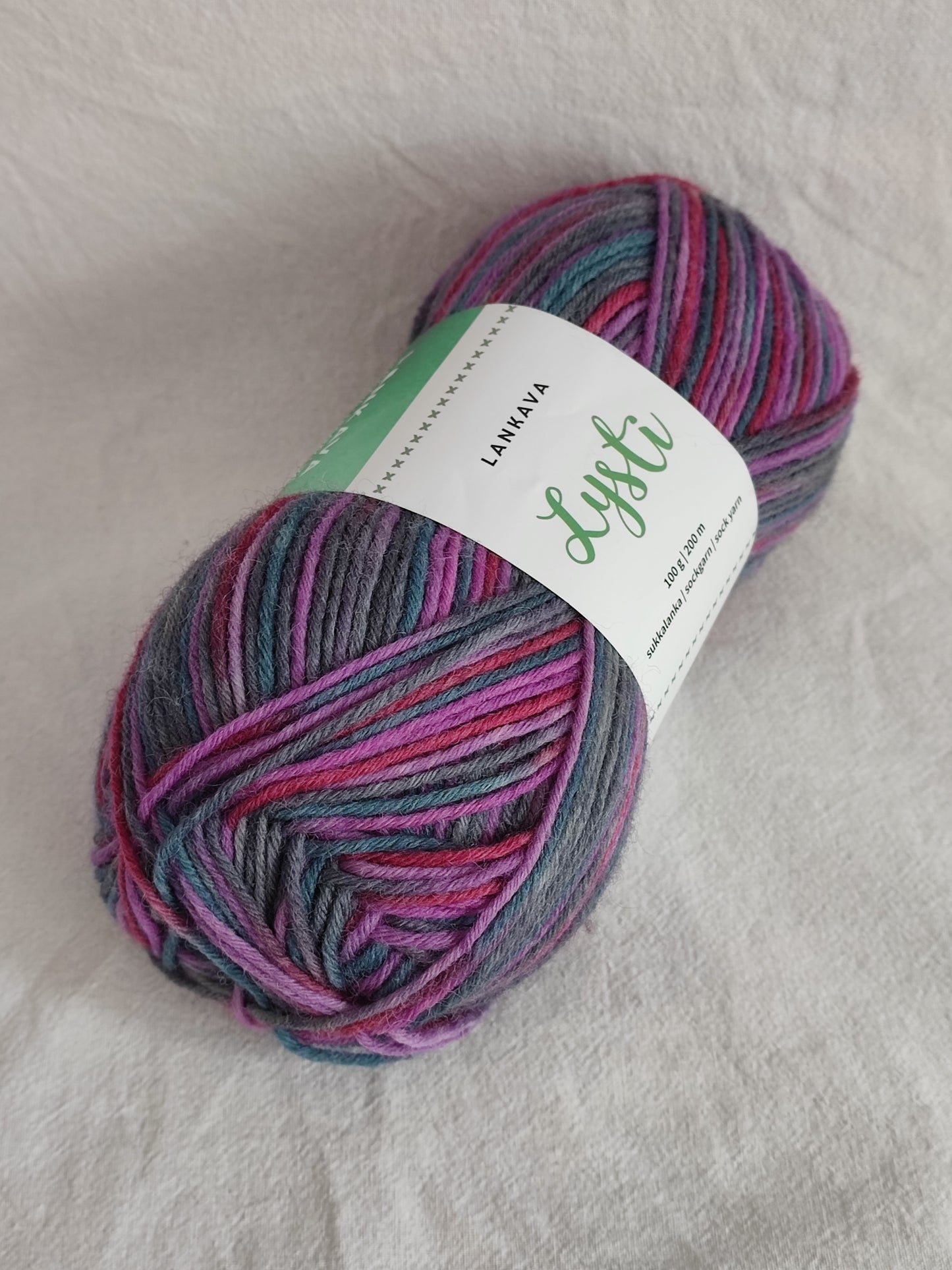 Lankava Lysti -sukkalanka, Metsämarja, 6125, 100 g