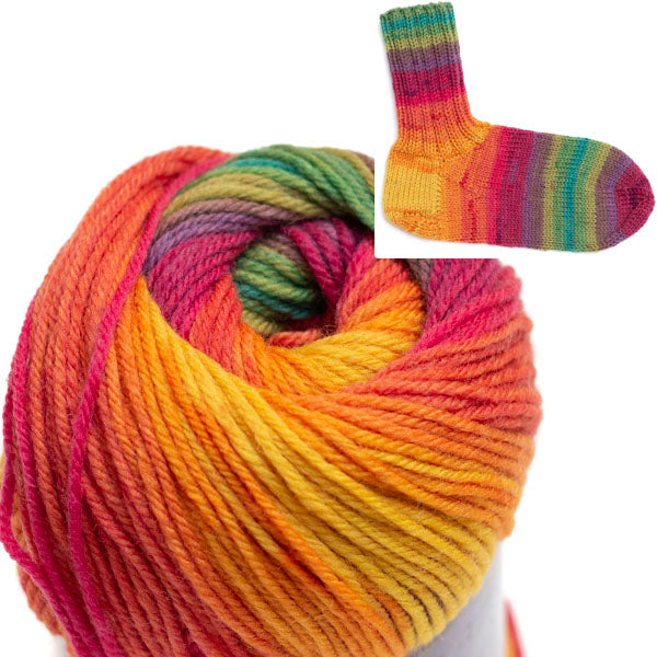 Blossom Fade -sukkalanka, Kirkas sateenkaari, 32, 100g