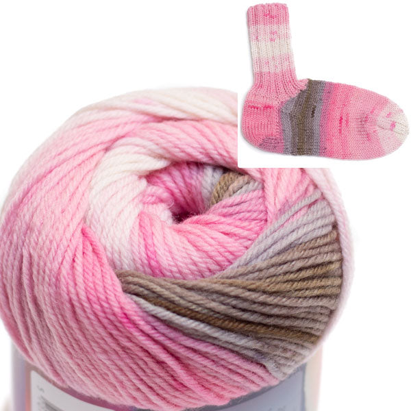 Blossom Fade -sukkalanka, Vaaleanpuna-ruskea, 34, 100g