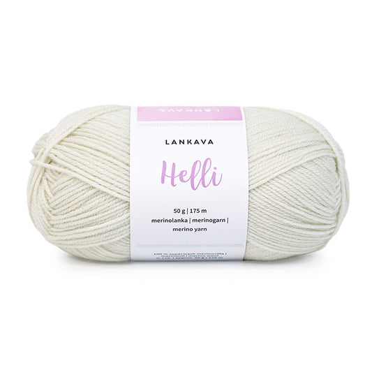 Lankava Helli -merinovillalanka, marmorinvalkoinen, 300