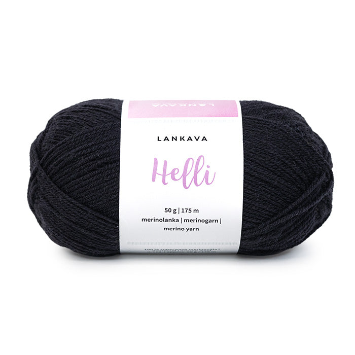 Lankava Helli -merinovillalanka, musta, 304