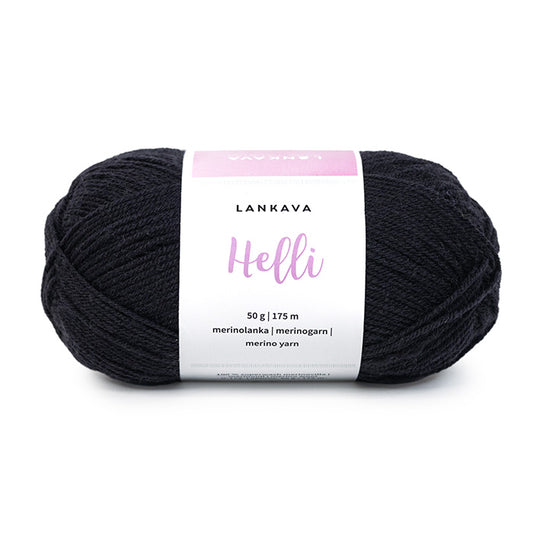Lankava Helli -merinovillalanka, musta, 304