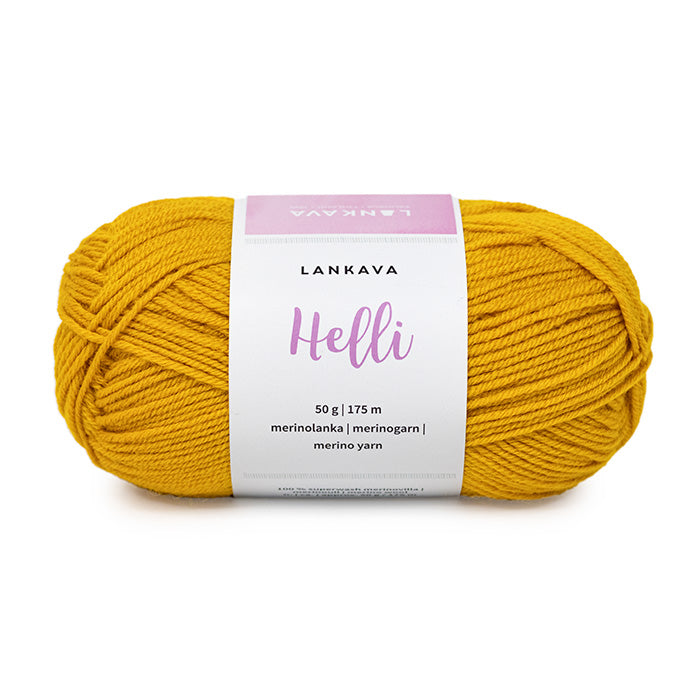 Lankava Helli -merinovillalanka, kullankeltainen, 313