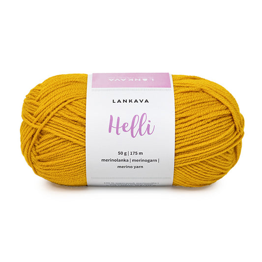 Lankava Helli -merinovillalanka, kullankeltainen, 313