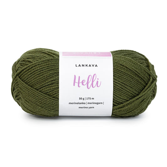 Lankava Helli -merinovillalanka, oliivinvihreä, 317