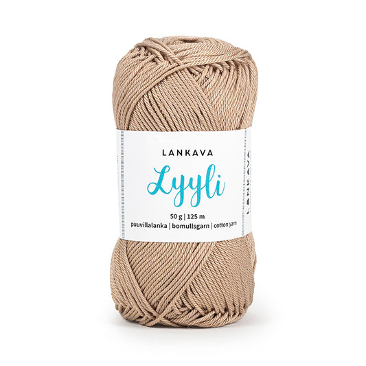 Lankava Lyyli -puuvillalanka, latte, 804