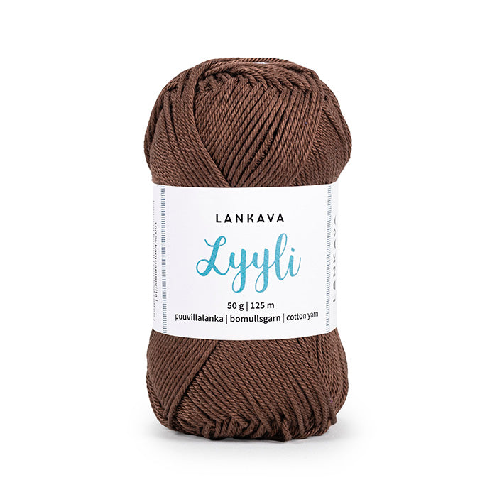 Lankava Lyyli -puuvillalanka, suklaa, 805