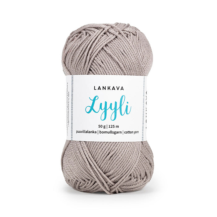 Lankava Lyyli -puuvillalanka, harmaanruskea, 806