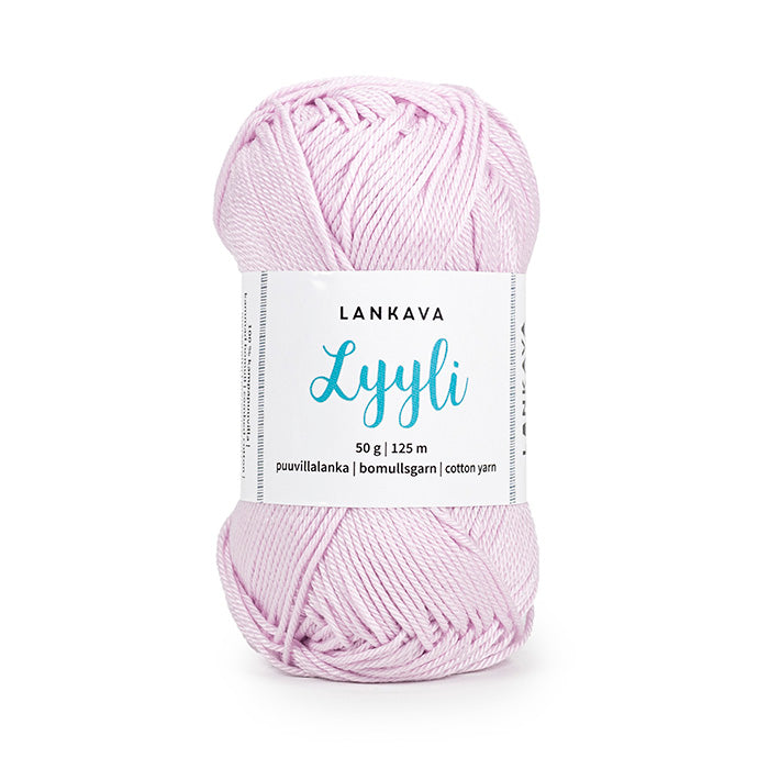 Lankava Lyyli -puuvillalanka, viileä roosa, 807
