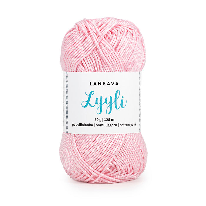Lankava Lyyli -puuvillalanka, vaaleanpunainen, 808