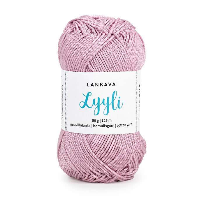 Lankava Lyyli -puuvillalanka, vaalea vanharoosa, 826