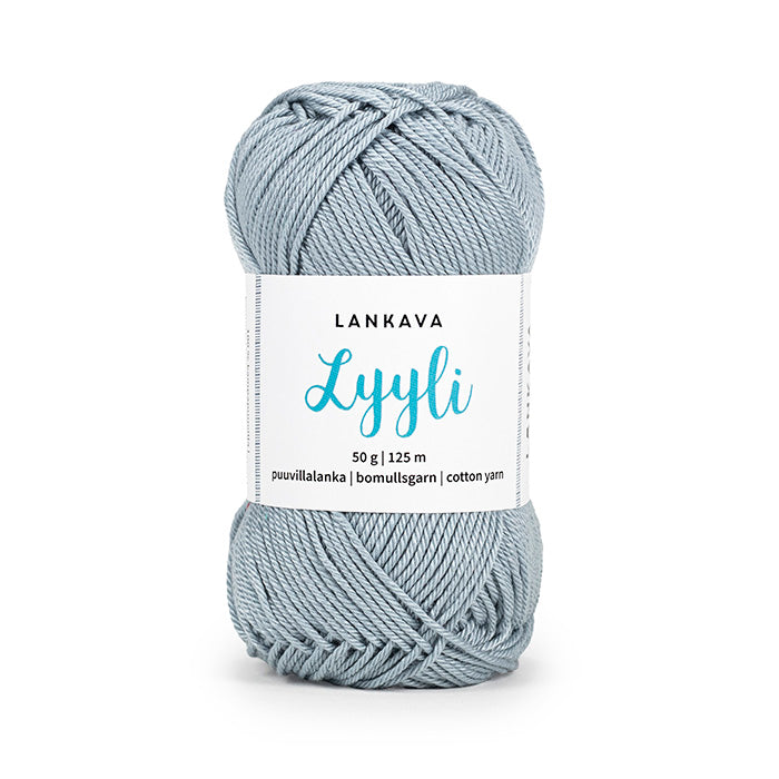 Lankava Lyyli -puuvillalanka, siniharmaa, 846