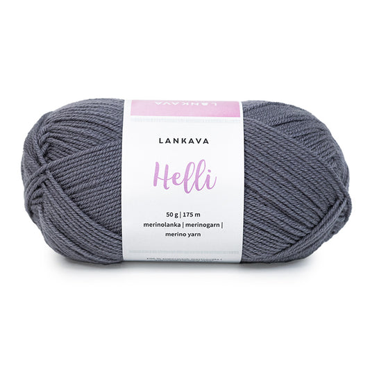 Lankava Helli -merinovillalanka, harmaa, 302