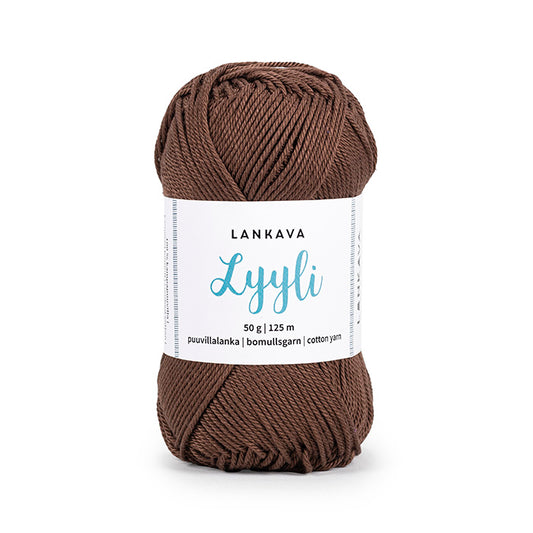 Lankava Lyyli -puuvillalanka, suklaa, 805