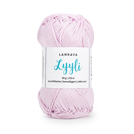 Lankava Lyyli -puuvillalanka, viileä roosa, 807