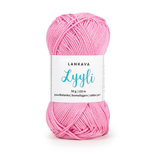 Lankava Lyyli -puuvillalanka, vaalea pinkki, 809
