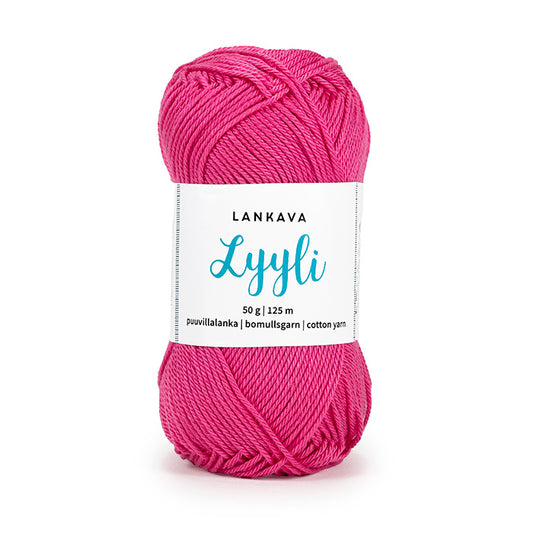 Lankava Lyyli -puuvillalanka, pinkki, 810