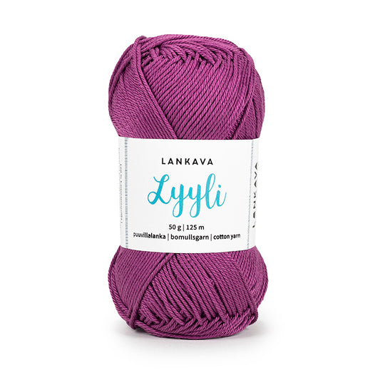Lankava Lyyli -puuvillalanka, orkidea, 812
