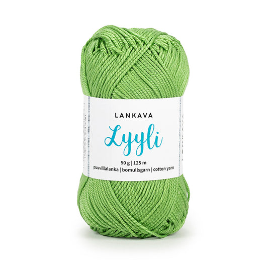 Lankava Lyyli -puuvillalanka, keväänvihreä, 818