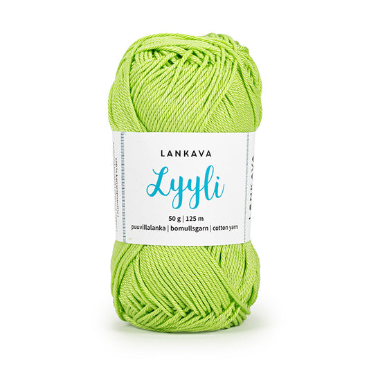 Lankava Lyyli -puuvillalanka, omenanvihreä, 819