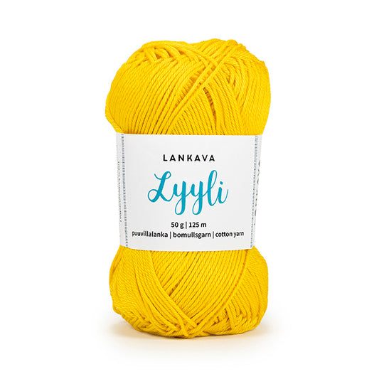 Lankava Lyyli -puuvillalanka, keltainen, 822