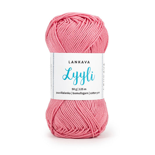 Lankava Lyyli -puuvillalanka, hempeä koralli, 825