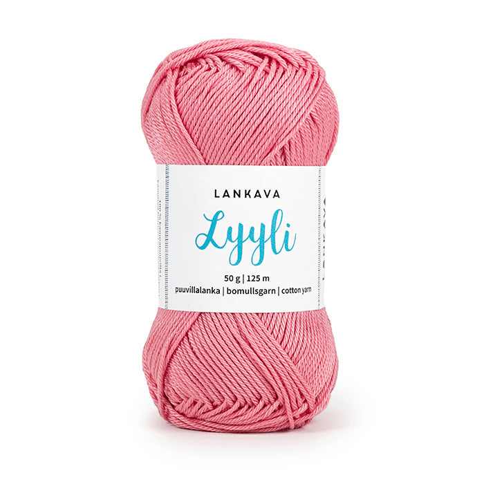 Lankava Lyyli -puuvillalanka, hempeä koralli, 825