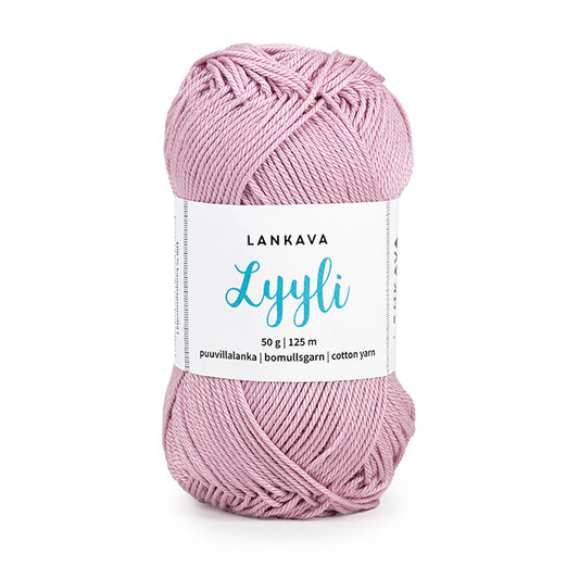 Lankava Lyyli -puuvillalanka, vaalea vanharoosa, 826