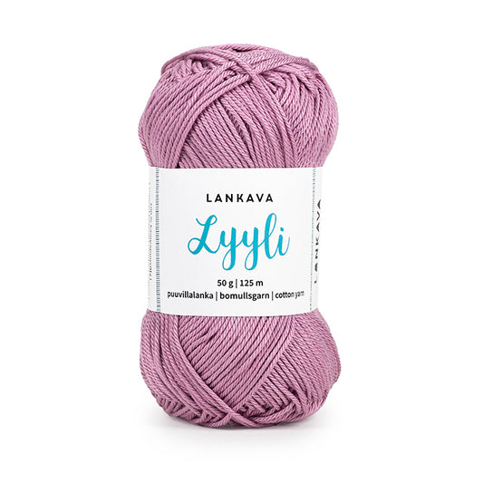 Lankava Lyyli -puuvillalanka, vaalea kanerva, 827