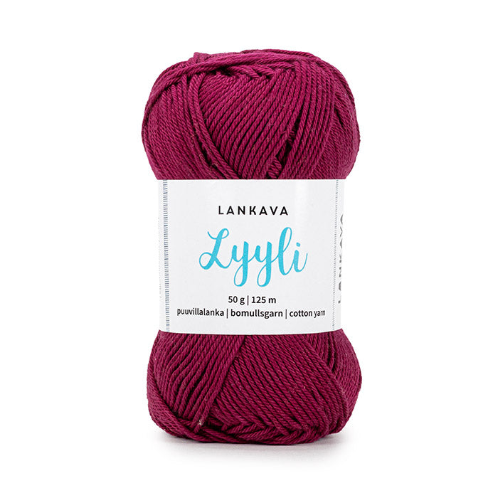 Lankavan Lyyli -puuvillalanka, burgundi, 830