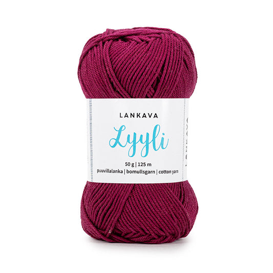 Lankavan Lyyli -puuvillalanka, burgundi, 830