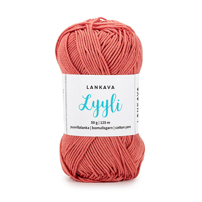 Lankavan Lyyli -puuvillalanka, tumma koralli, 831