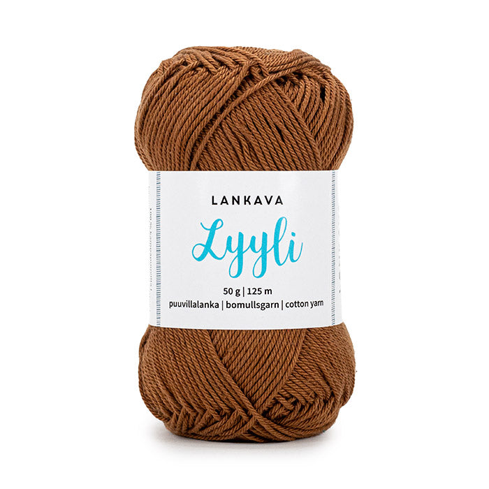Lankavan Lyyli -puuvillalanka, pähkinänruskea, 833