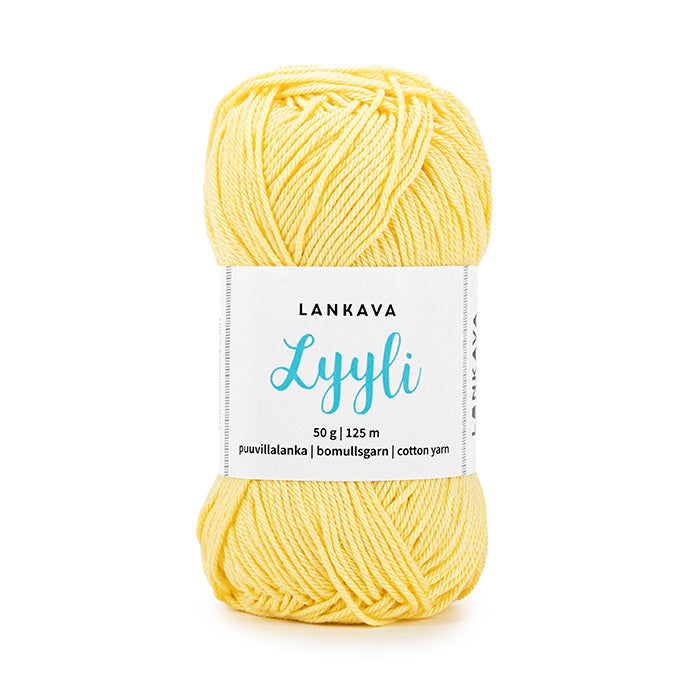 Lankavan Lyyli -puuvillalanka, vaaleankeltainen, 835