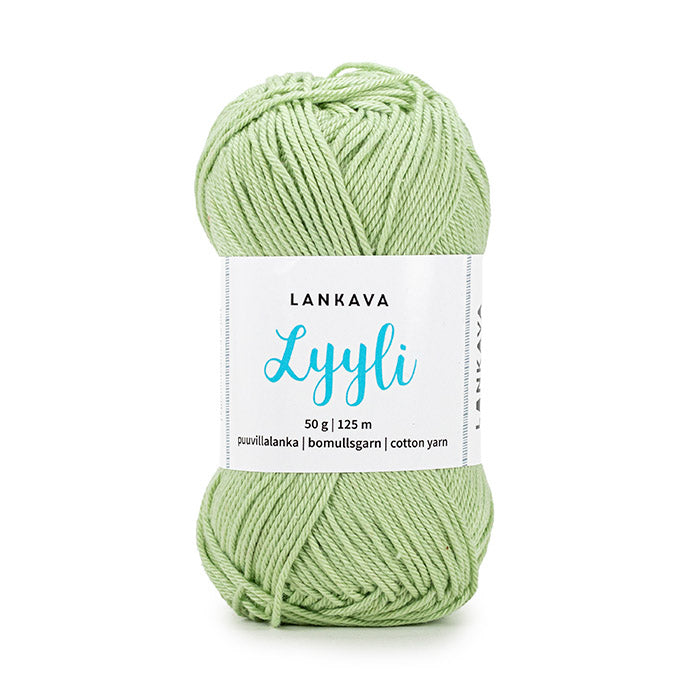 Lankavan Lyyli -puuvillalanka, vaalean vihreä, 836