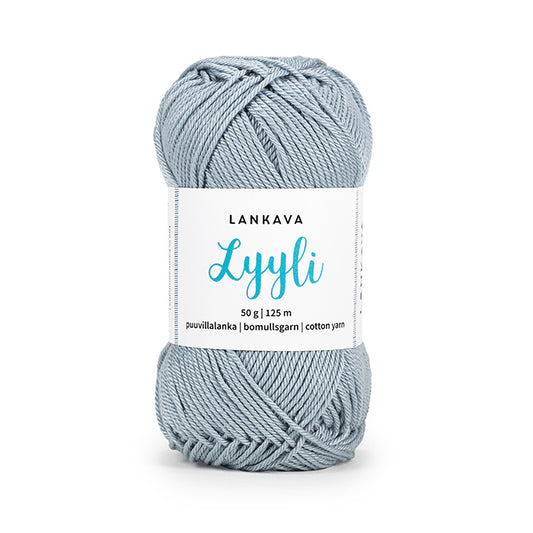 Lankava Lyyli -puuvillalanka, siniharmaa, 846