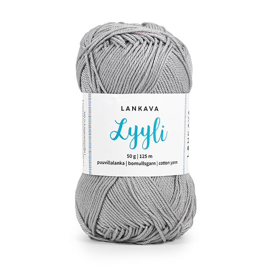 Lankava Lyyli -puuvillalanka, vaaleanharmaa, 847